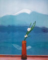 David Hockney - Mount Fuji with Flowers